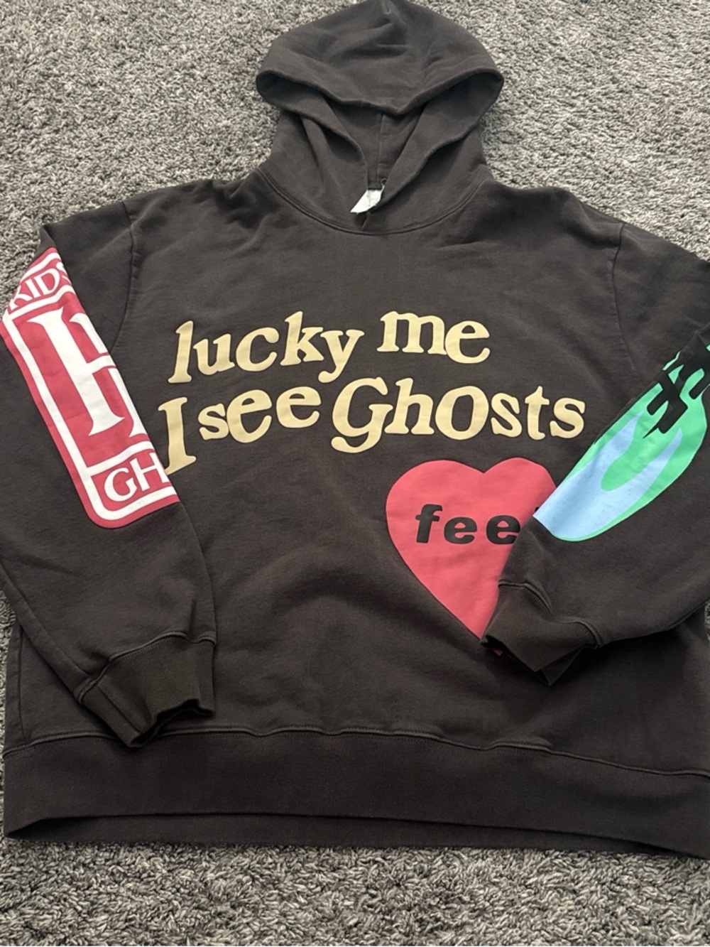 Lucky Me I See Ghosts Black Graphic Hoodie - Streetwear Sweatshirt